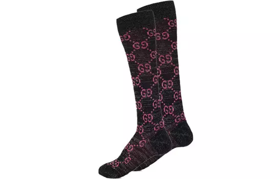 GUCCI Женские носки до колена, цвет Black