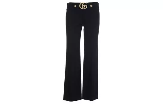 Брюки женские Gucci с пряжкой, черный