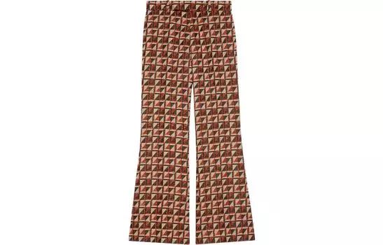 Брюки женские Gucci с принтом, коричневый
