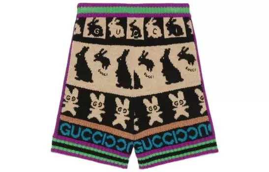 Шорты женские Gucci Bunny, коричневый