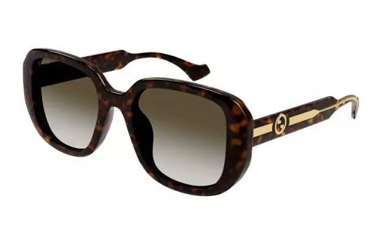 Очки солнцезащитные женские Gucci с крупными линзами, коричневый / черный