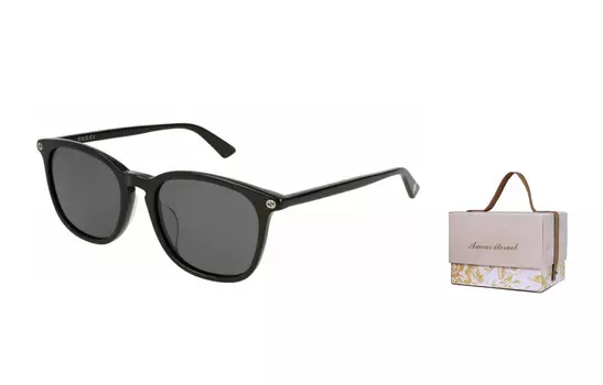 Солнцезащитные очки Gucci женские, черный / серый