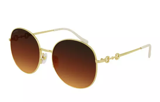 Очки солнцезащитные женские Gucci, коричневый / золотой