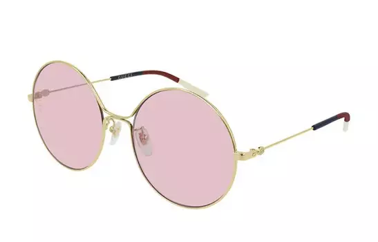 Солнцезащитные очки женские Gucci в оправе, розовый / золотой