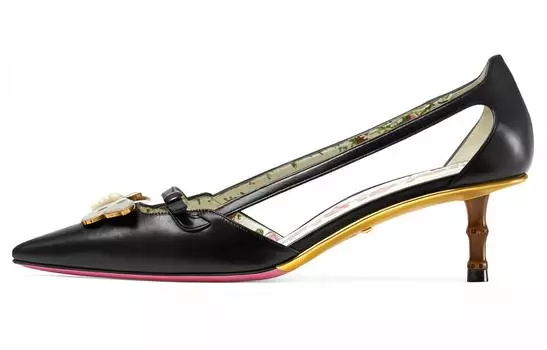 Туфли женские Gucci с дизайнерским каблуком, черный