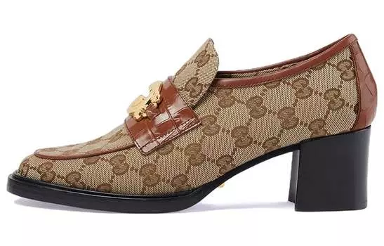 Туфли женские Gucci на высоком каблуке, коричневый