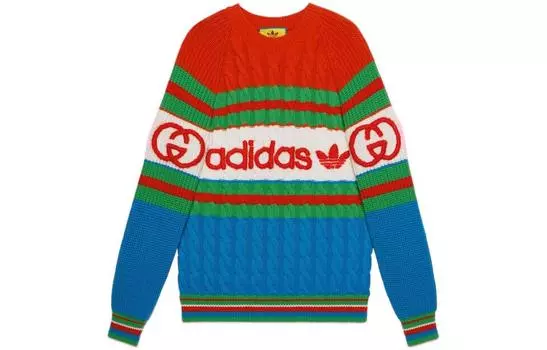 Женский кашемировый свитер Gucci X Adidas, мультиколор