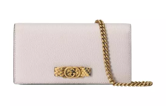 GUCCI Женский кошелек из кожи питона, светло-розовый