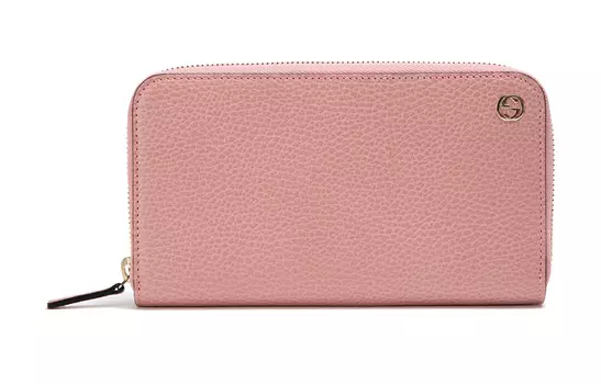 GUCCI Женский кошелек из зернистой коровьей кожи, розовый/конфетный