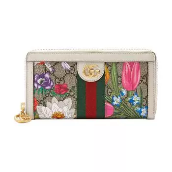 GUCCI Женский кошелек Ophidia Canvas с кожаным кошельком, цвет: черное дерево/белый/многоцветный
