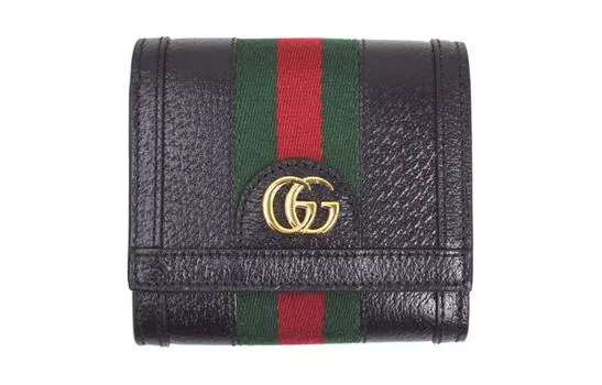 GUCCI Женский кошелек Ophidia Canvas с кожей, черный
