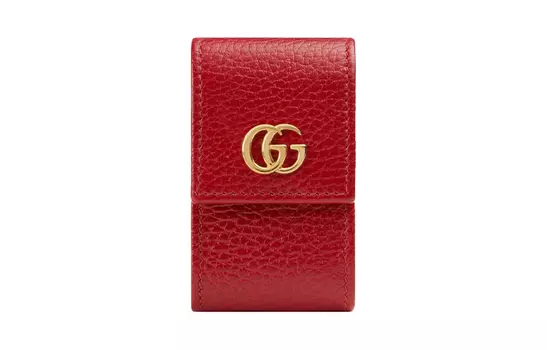 GUCCI Женский кожаный кошелек-подвесной ключ Marmont, красный