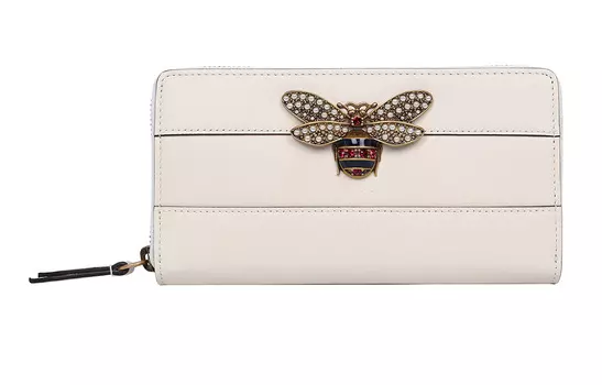 GUCCI Женский кожаный кошелек Queen Margaret, белый