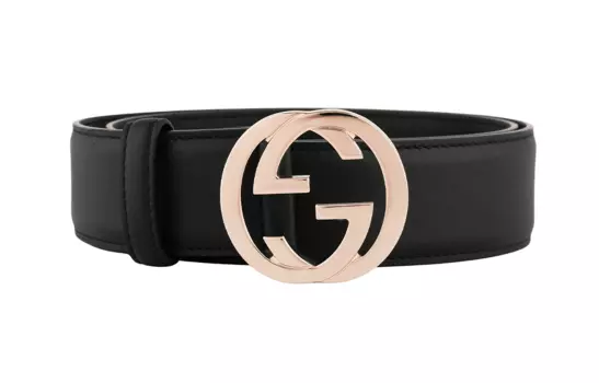 Ремень Gucci с логотипом, черный