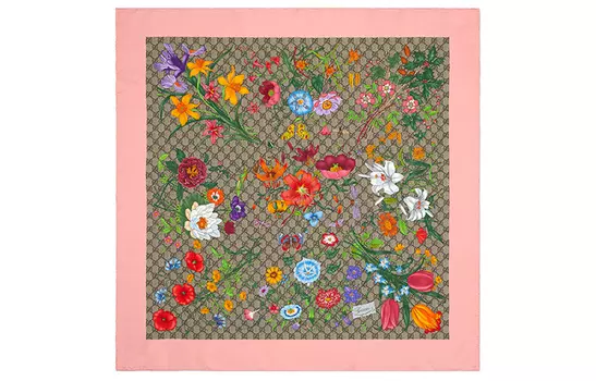 GUCCI Женский шелковый шарф, Pink