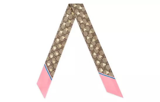 GUCCI Женский шелковый шарф, Pink