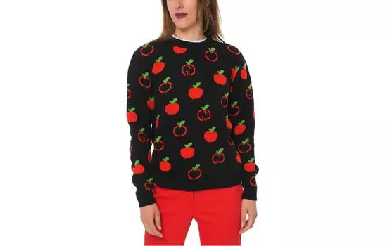 Свитер женский Gucci с принтом, черный / красный