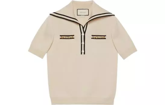 Свитер женский Gucci Horsebit-detail Fine-knit, бежевый