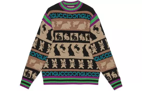 Свитер женский Gucci Wool Patterned Jacquard, черный