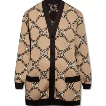Кардиган женский Gucci, коричневый / черный