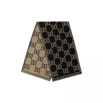 Женский шарф Gucci, черный/бежевый