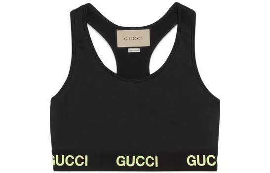 Топ женский Gucci, черный / салатовый