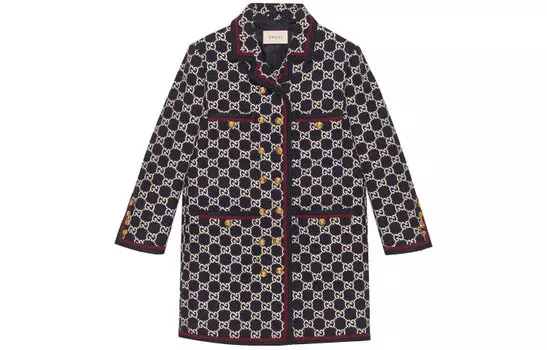 Пальто женское Gucci Pattern, черный / белый / красный