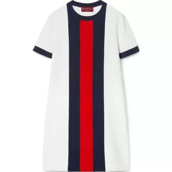 GUCCI Женское платье Lido Collection SS24 с короткими рукавами цвета слоновой кости
