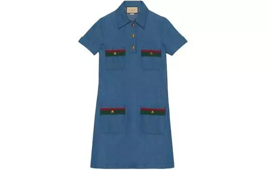 GUCCI Женское платье с шортами и рукавами, цвет Blue