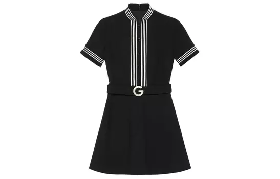 Платье женское Gucci с короткими рукавами, черный / белый