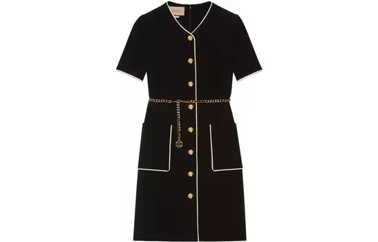 GUCCI Женское платье с шортами и рукавами, цвет Black