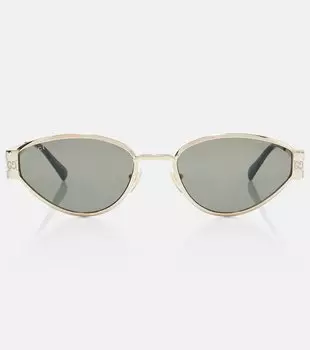 Guccissima солнцезащитные очки «кошачий глаз» Gucci, Gold-Gold-Grey