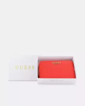 Guess 1981 Средний кошелек на молнии с логотипом, оранжевый