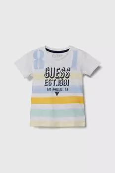 Guess Детская хлопковая футболка, белый