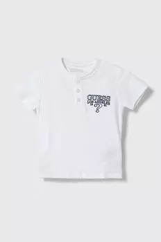 Guess Детская хлопковая футболка, белый
