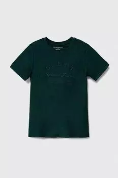 Guess Детская хлопковая футболка, зеленый