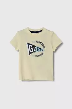 Guess Детская хлопковая футболка, желтый
