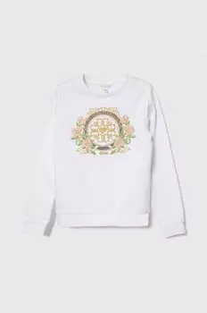 Guess Детская хлопковая толстовка, белый