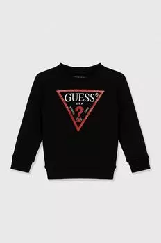 Guess Детская хлопковая толстовка, черный