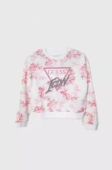 Guess Детская хлопковая толстовка, розовый