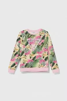 Guess Детская хлопковая толстовка, зеленый