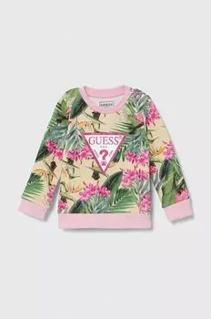 Guess Детская хлопковая толстовка, зеленый