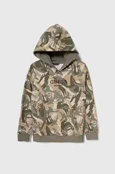 Guess Детская хлопковая толстовка, зеленый