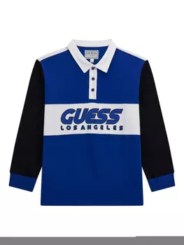 Guess детская рубашка-поло в стиле колор-блок guess kids, синий