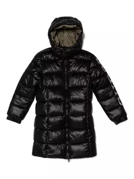 Guess Kids детский логотип стеганое пальто, черный