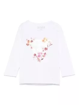 Guess kids футболка с логотипом, белый