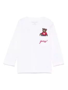 Guess kids футболка с нашивкой, белый