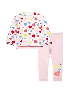 Guess kids комплект брюк с логотипом, розовый