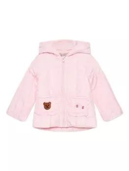 Guess kids куртка с логотипом-нашивкой, розовый