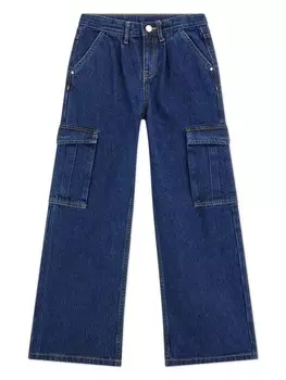 Guess kids прямые джинсы с логотипом, синий